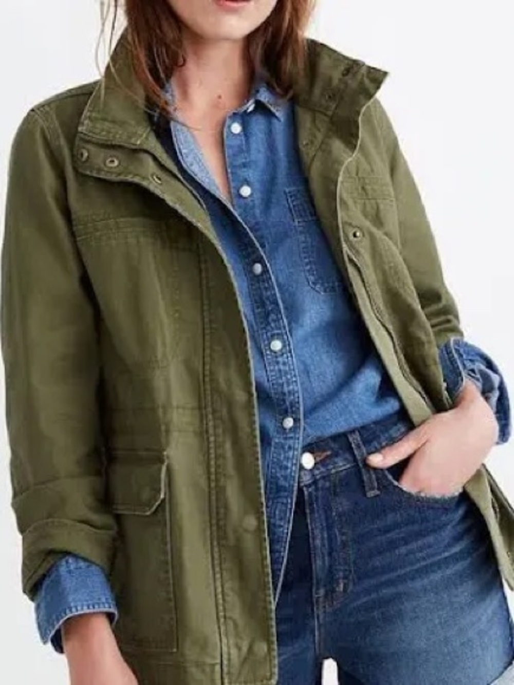 Madewell olive green surplus jacket